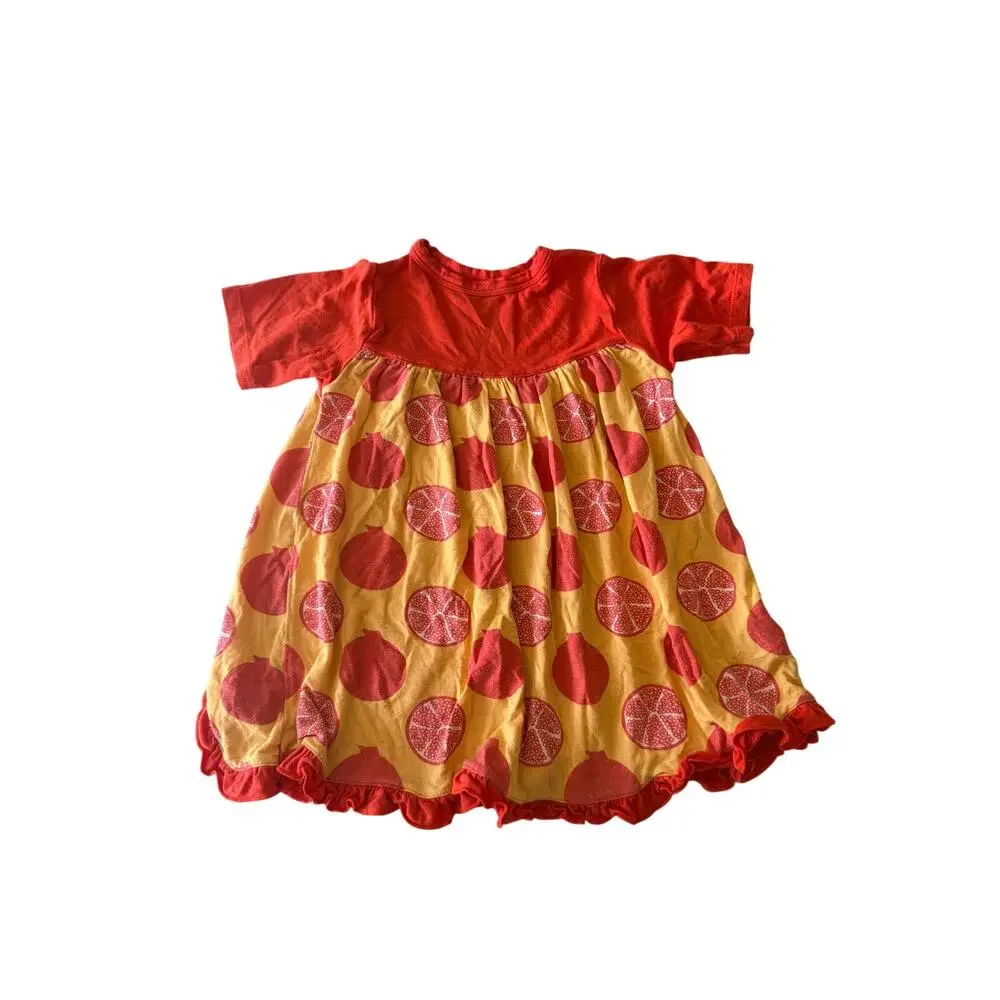 Kickee Pants Charming Marigold Pomegranate Bamboo Swing Dress 6-12 months